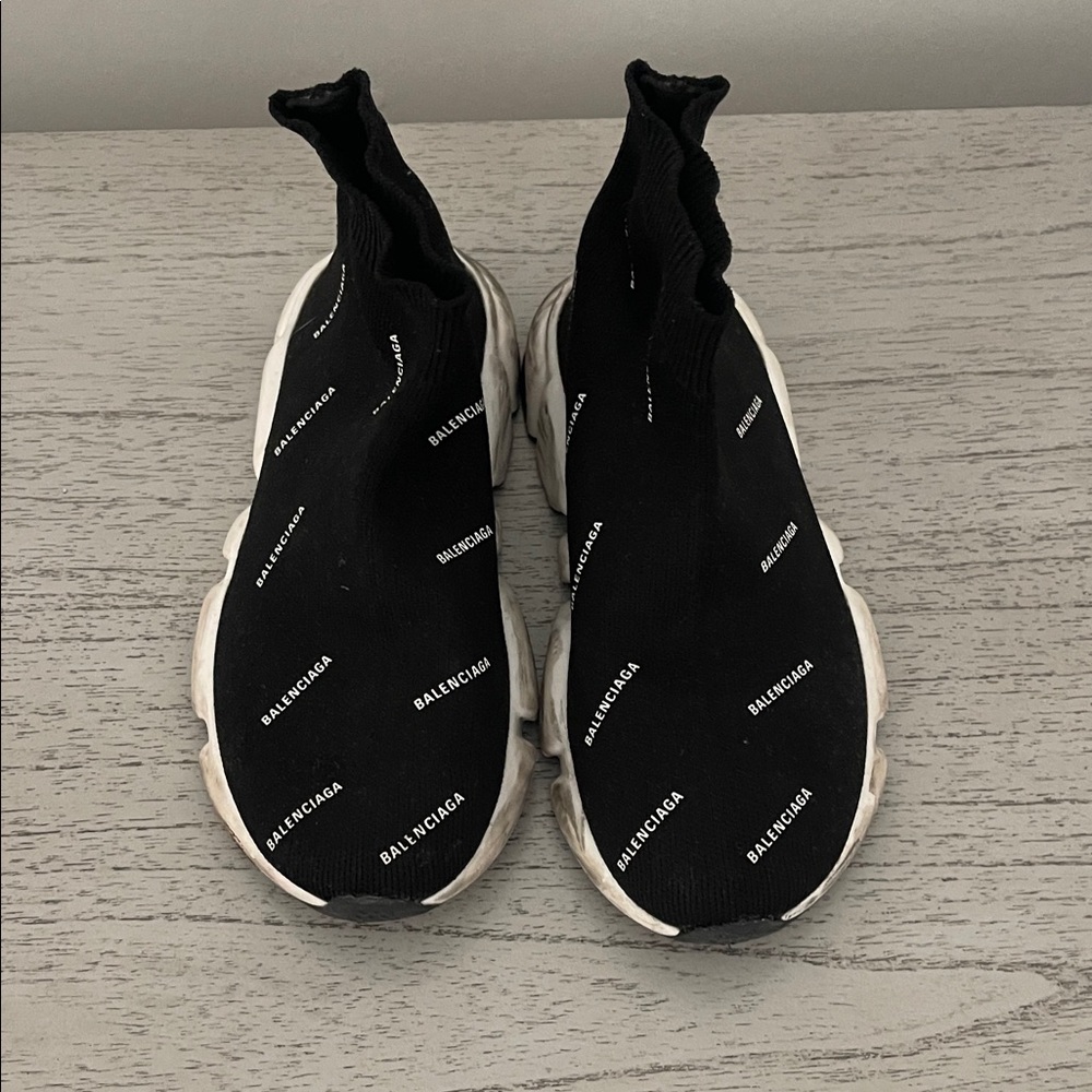 Balenciaga Kids Black and White Sock Sneakers